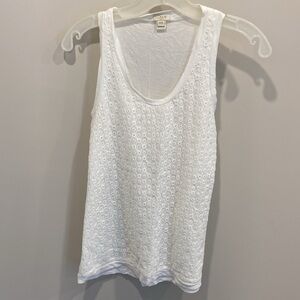 J Crew white eyelet tank top